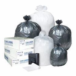 Clear, 25 Count 45 Gallon 22 Micron High-Density Can Liner-40 x 48