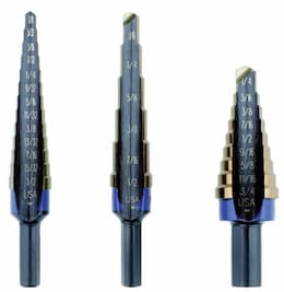 3 Piece Heavy Duty Unibit Cobalt Step Drill Set