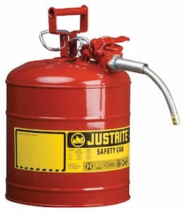 Justrite 2 Gallon Red Safety Can Type II AccuFlow 5/8" Hose