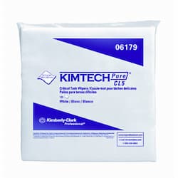 White, 100 Count Flat KIMTECH PURE W5 Dry Wipers-9 x 9