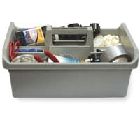 Gray Tote Tray w/ Handle, 18" X 13.5"