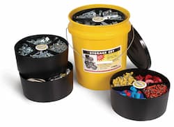 King Innovation Yellow 5 Gallon Bucket w/ 2 Large & 2 Small Black Trays 