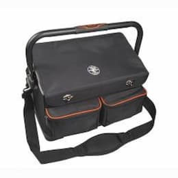 Black Tradesman Pro Organizer 17" Tool Tote Bag with Cover, 17 Pockets