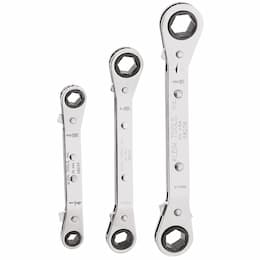 3-Piece Fully Reversible Ratcheting Offset Box Wrench Set