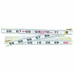 6' x 5/8" Two-Way Flat Reading Wood Red End Ruler