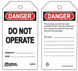 Do Not Operate Guardian Extreme Safety Tags