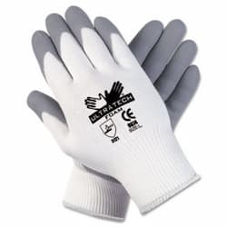 Ultra Tech Foam Seamless Nylon Knit Gloves, Large, White/Gray