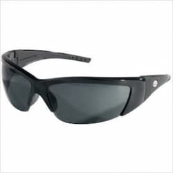 ForceFlex Safety Glasses, Black Frame, Gray Lens