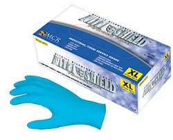 Large 4 Mil Blue Beaded Disposable Nitrile Gloves