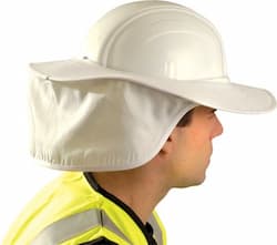 White Cotton Hard Hat Sun Shade