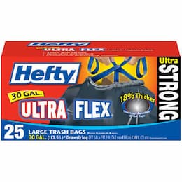 Black, 30 Gallon 1.3 Mil Ultra Flex Waste Bags-30 x 33