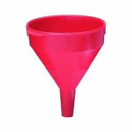 Red 6 Quart Polyethylene Plastic Funnel