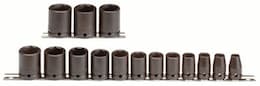 1/2" Drive 15 Piece Black Oxide Impact Socket Set