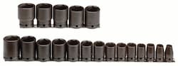 1/2" Drive 19 Piece Black Oxide Impact Socket Set