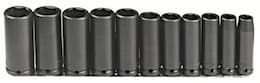 1/2" Drive 11 Piece Black Oxide Impact Socket Set