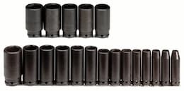 1/2" Drive 19 Piece Black Oxide Deep Impact Socket Set