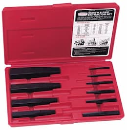 10 Piece Screw Extractor Set w/Blow Molded Box