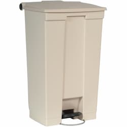 Beige Plastic Fire-Safe Step-On 23 Gal Receptacle