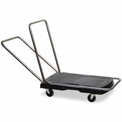 Triple Trolley w/ Straight Handle & 3" Casters, 250 lb Max Capacity, Black