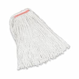 White, 16-oz Premium Cut-End Cotton Mop- 1-in Orange Headband