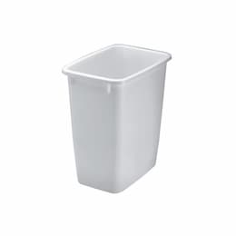 White plastic Rectangular Open-Top Wastebasket-9 Gallon