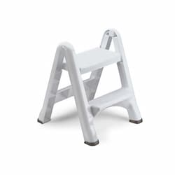 White, EZ Step Two-Step Folding Stool- 19.5 x 20.6 x 22.7