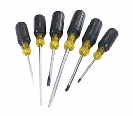 8 Piece Screwdriver Set with Round and Square Shank, with Phillips 3