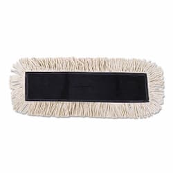 Boardwalk White Disposable Cotton Dust Mop Head w/ Sewn Center Fringe 36X5