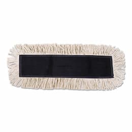 Boardwalk White Disposable Cotton Dust Mop Head w/ Sewn Center Fringe 48X5