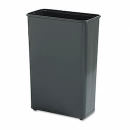 Black, Steel Rectangular Fire-Safe Wastebasket- 24 Gallon