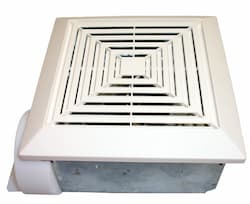 Bathroom Exhaust Fan w/ Custom-Designed Motor, 4-in Duct Adaptor, 60 Sq. Ft, 50 CFM