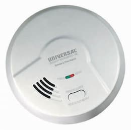 USI Photoelectric Smoke and Fire Alarm, 9V Battery Operated