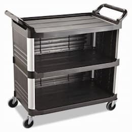 Cream 3-Shelf 3-Sides Enclosed Utility Cart