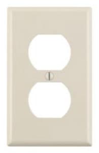 1-Gang Plastic Duplex Receptacle Wall Plate, Almond