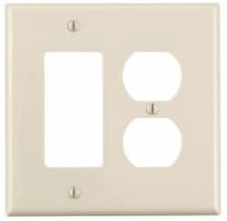 2-Gang Receptacles & Decorative Switch Wall Plate Combo, Ivory