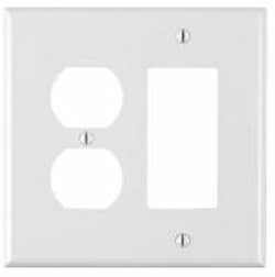 GP 2-Gang Receptacles & Decorative Switch Wall Plate Combo, White