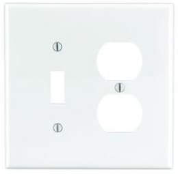 2-Gang Receptacles & Toggle Switch Wall Plate Combo, White