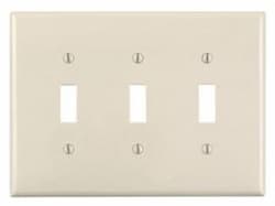 GP 3-Gang Plastic Toggle Switch Wall Plate, Almond