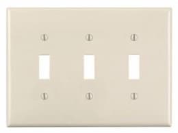 3-Gang Plastic Toggle Switch Wall Plate, Almond