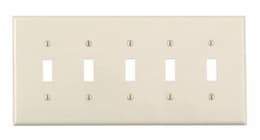 5-Gang Plastic Toggle Switch Wall Plate, Almond