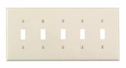 GP 5-Gang Plastic Toggle Switch Wall Plate, Almond