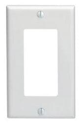 1-Gang Plastic Rocker Switch Wall Plate, Mid Size, White 