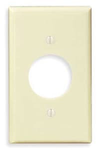 GP 1-Gang Plastic Receptacle Wall Plate, Ivory