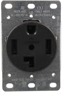 GP 30 Amp Flush Mount Dryer Outlet, Black