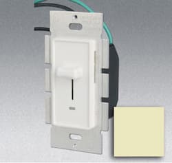 Single Pole 600W Slide Dimmer w/ LED Light, Ivory