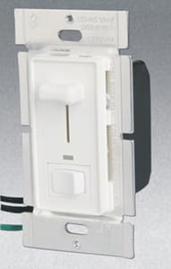 Single Pole 700W Slide Dimmer w/ LED & Rocker Switch, White