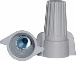 Gray Winged Wire Connectors, Easy-Twist 18-8 AWG