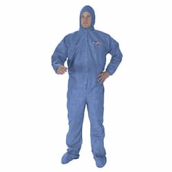 A60 Blue Bloodborne Pathogen & Chem Protection Coverall w/ Hood, XL