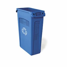 Slim Jim Blue Recycling Container w/ Venting Channels