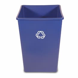 Blue High-Volume Square Station 35 Gal Recycling Container